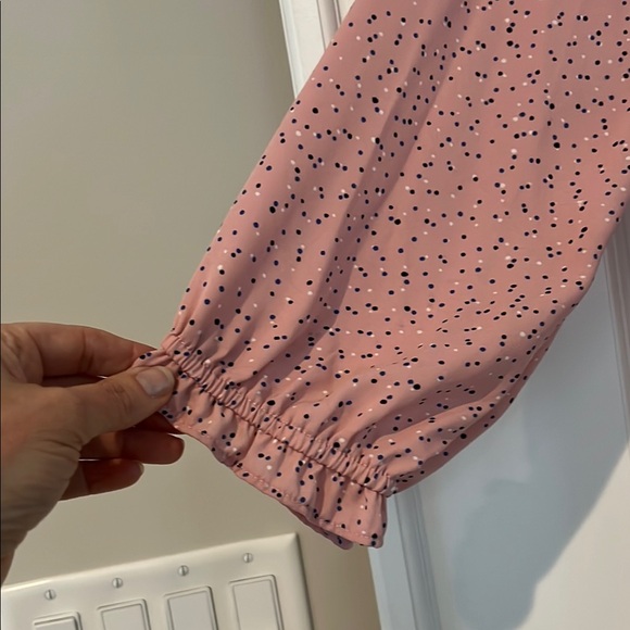 CeCe Pink Mandarin Collar Ruffled Blouse - Picture 5 of 8